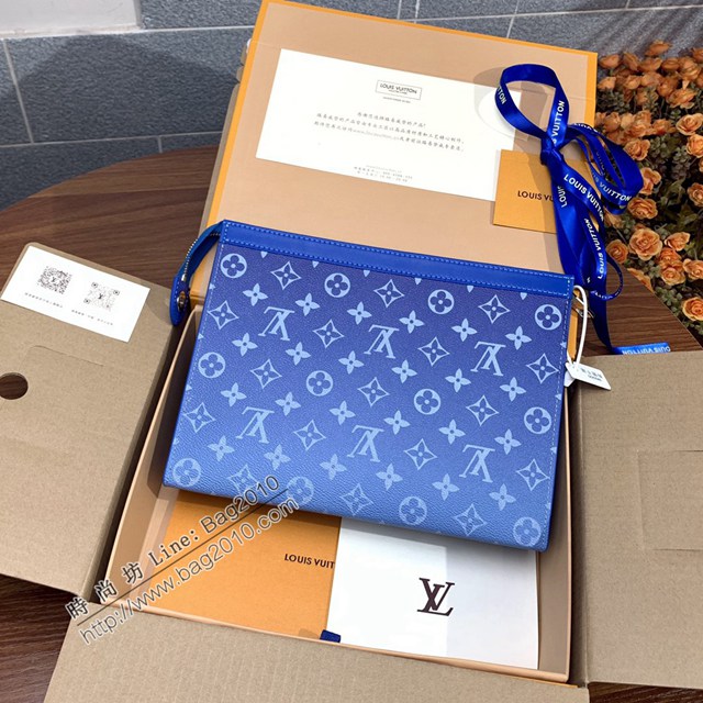 LV專櫃2023新款升級版男士手包 M45480雲朵 路易威登Pochette Voyage手袋手拿包 dn1030